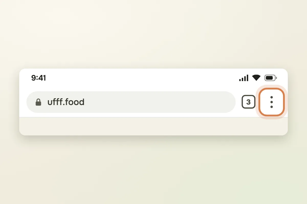 Откройте ufff.food в Chrome